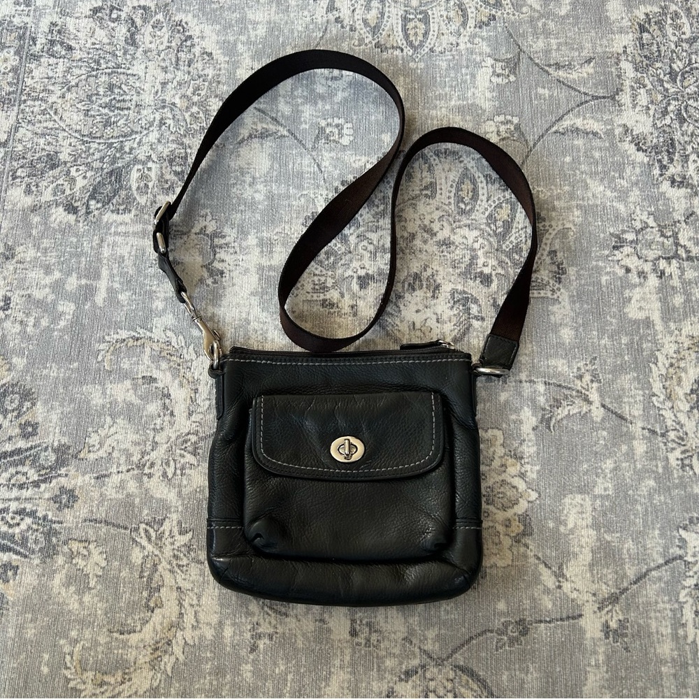 Coach Black Leather Crossbody Bag